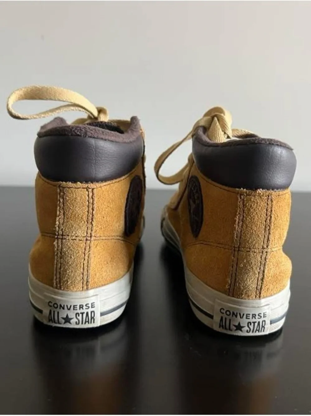 Converse Kids Suede Sneakers in Mustard Yellow
